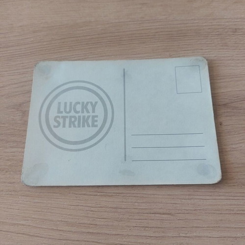 Vintage metal Lucky Strike cigarette postcard like new