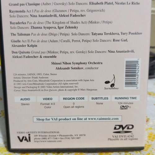 Nina Ananiashvili & International Stars Vol. 2 Ballet DVD new, classical