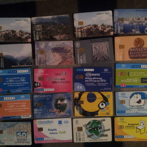 Phone cards used, pack of 20 pieces