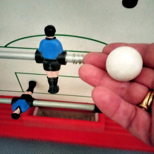 Vintage Biganzoli Junior foosball table used, 1970s-80s, made in Italy