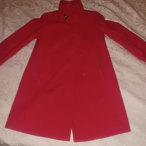 Benetton coat used, red with high collar size M