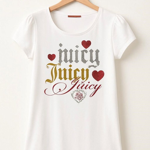 Juicy Couture T-shirt Large with rhinestones and glitter like new