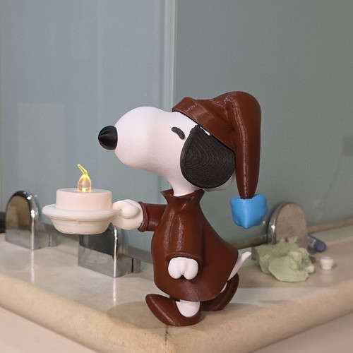 Snoopy figure with base for LED tealight like new