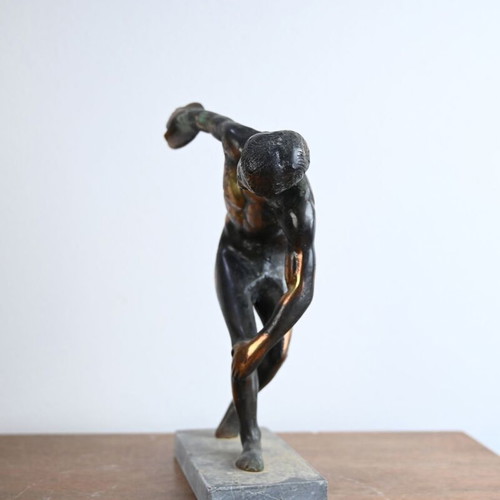 Bronze Discobolus Decorative Statue used, 28 cm height