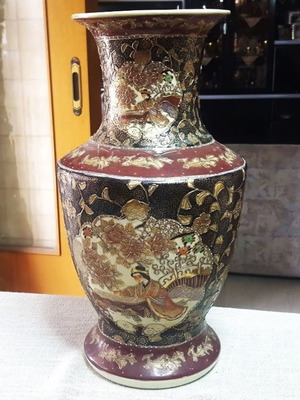 Satsuma vintage vase used, floor/table decorative
