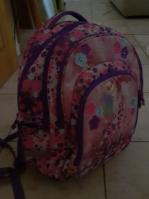 Polo school bag like new with orange rain hood