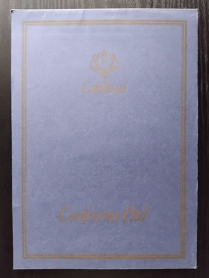 Μπλοκ σημειώσεων Café Royal σαν καινούργιο από ξενοδοχείο του Λονδίνου 1970s