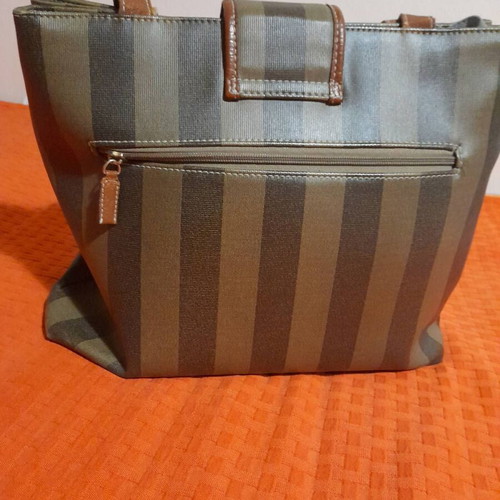 Women’s shoulder bag like new, brown and green leatherette