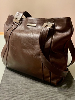 Leather shoulder bag Efstathopoulos used, brown