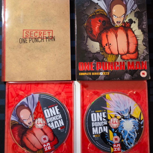 One Punch Man Complete Series Blu-ray Set with Secret Note Booklet and Sleeve