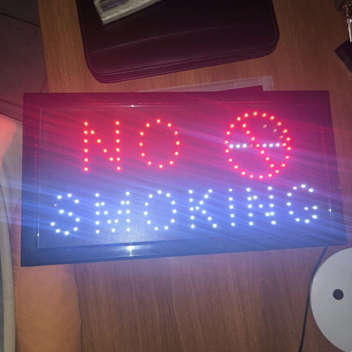 Led No Smoking Sign like new, 50x27 cm