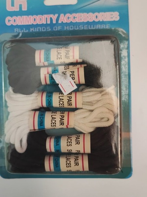 Set of 6 pairs of shoelaces new, black and brown