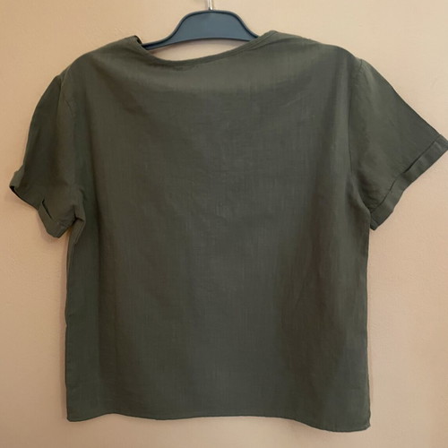 Cotton women's blouse, size large, green