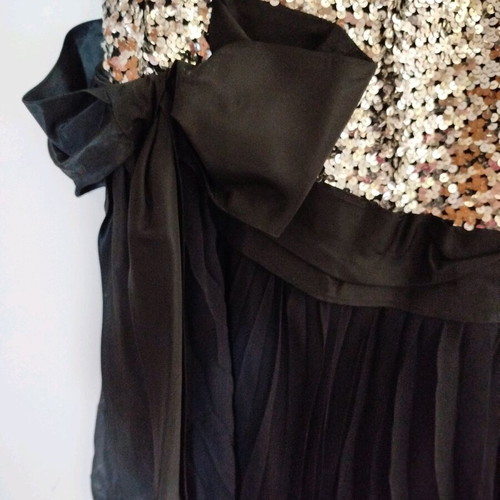 Evening dress like new, sequin and silk chiffon, size M