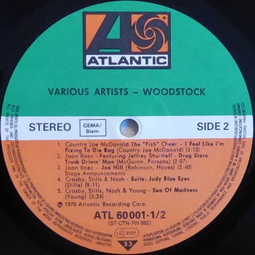 Woodstock Music From The Original Soundtrack 3 Record Set used, rock