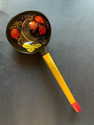 Ξύλινη διακοσμητική κουτάλα μεταχειρισμένη με χειροποίητο σχέδιο