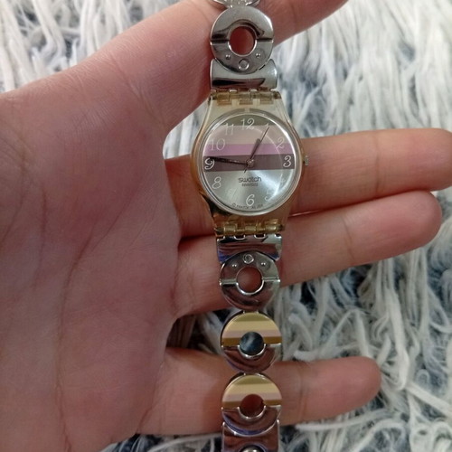 Swatch women's watch used, multicolor bracelet