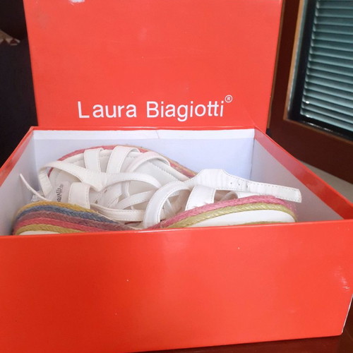 Laura Biagiotti leather colorful sandals used, size 39