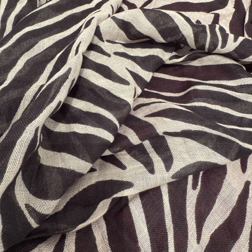 Benetton black and white zebra animal print scarf new