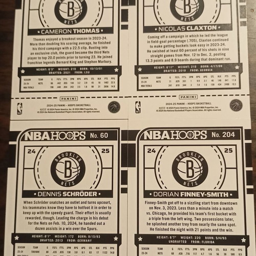 Panini NBA Hoops 24-25 Brooklyn Nets new