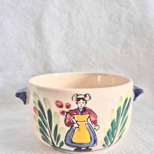 Vintage French Quimper Style Hand Painted Ceramic Bowl like new
