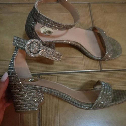 Exe gold sandals like new with low heel