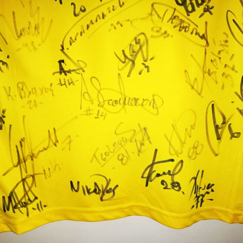 AEK Puma 2012-2013 jersey new with player autographs