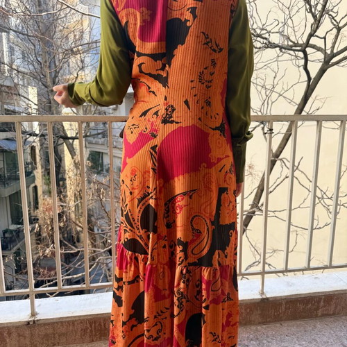 Nidodileda dress new, green and orange