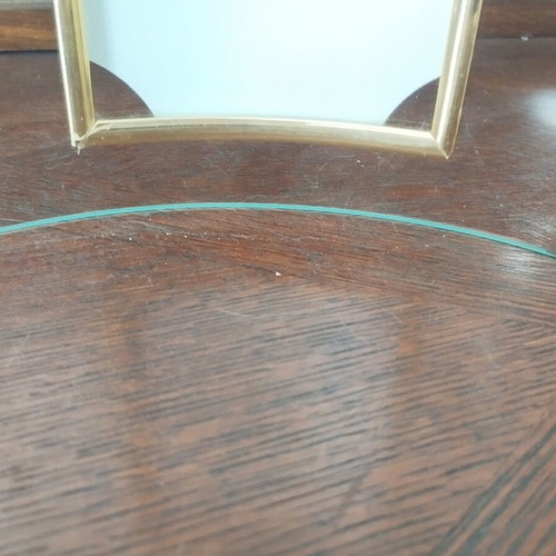 Glass curved photo frames used, silver and gold, 17.7cm height