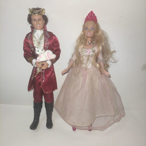 Barbie Princess Annaliese and Prince Dominic with Cat used