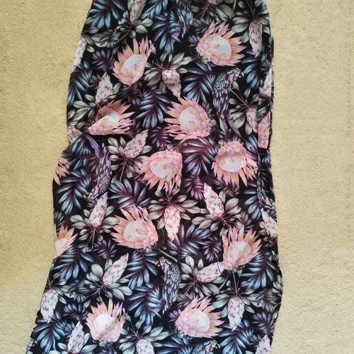 H&M Long Floral Skirt like new, pink and turquoise