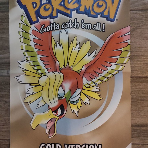 Pokemon Gold and Silver Poster used, collectible Gameboy Color