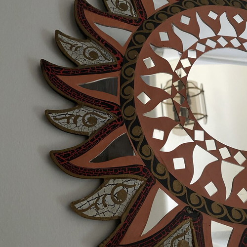 Decorative Sun Mirror 40cm vintage style, like new