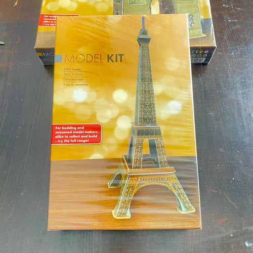 3D Puzzle Set with Eiffel Tower, Paris, and Notre Dame Models, New