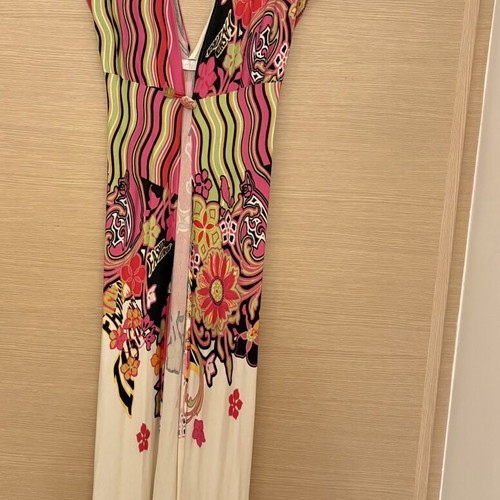 Long kimono dress by Greek designer, new, multicolor