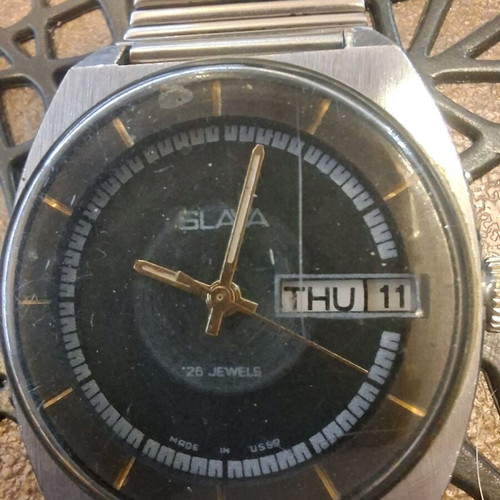 Slava automatic movement watch used, men's
