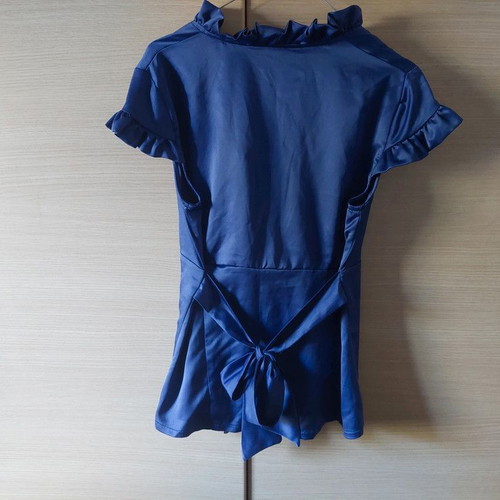 Rebecca Blu Satin Shirt Purple Size Large Like New