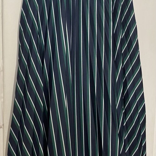 Bershka striped midi skirt with pleats, like new, black and green