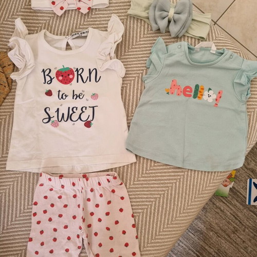 Strawberry set used 4-6 months with mayoral shirt gift