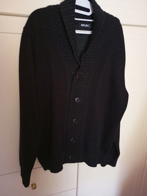 Seal men's knitted cardigan XL black like new