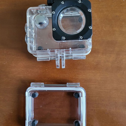 Waterproof protective housing for action camera with spare back new