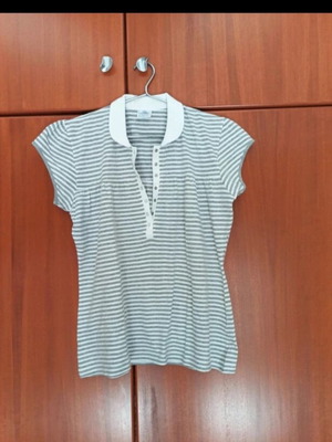 Cotton T shirt like new, size L, white and gray