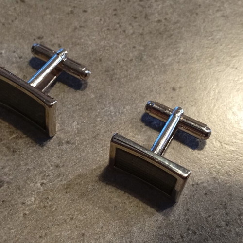 Cufflinks like new, black and silver, elegant for formal occasions