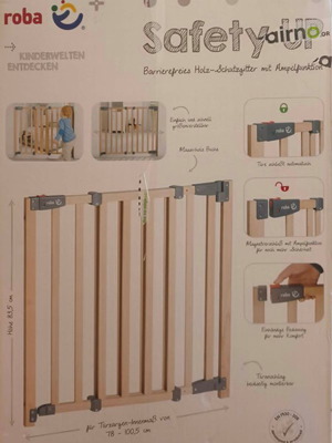 Ξύλινη πόρτα ασφαλείας roba Safety Up καινούργια, ρυθμιζόμενο πλάτος