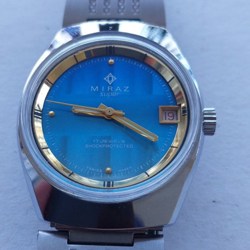 Miraz men's wind-up watch NOS Swiss 1970s new