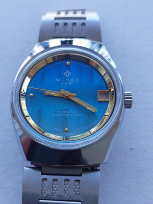 Miraz men's wind-up watch NOS Swiss 1970s new