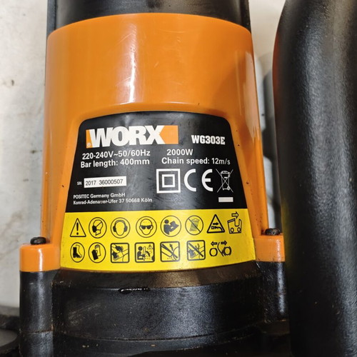 Worx electric chainsaw used, 400 mm chain, 2000 watt