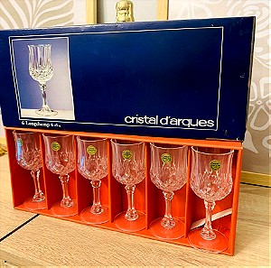 Cristal D' Arques Longchamp - VINTAGE Ποτήρια Λικέρ/Ούζο από κρύσταλλο, κολωνάτα, 60ml