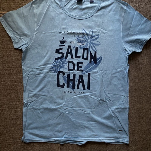 Scotch & Soda Vacanza T-Shirt XXL like new, light blue with graphic print