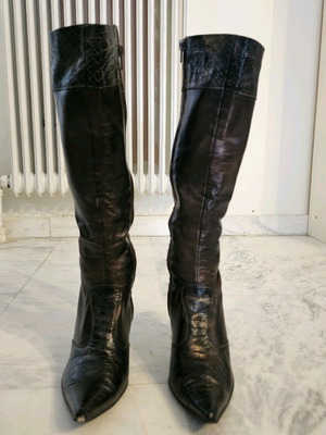 Fame di women's boots used, brown bronze, size 37, 9cm heel